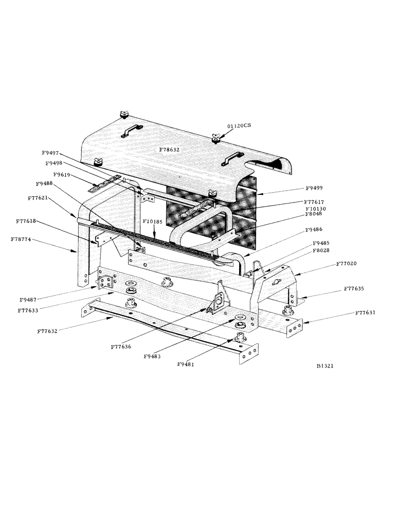 Схема запчастей Case IH 800 - (242) - ENGINE HOOD AND SUPPORTS (90) - PLATFORM, CAB, BODYWORK AND DECALS