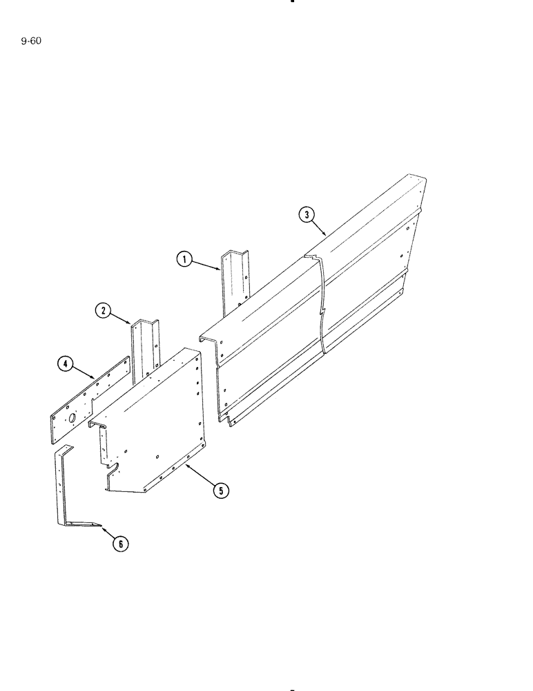 Схема запчастей Case IH 595 - (9-60) - BOX SIDE, LEFT (09) - CHASSIS/ATTACHMENTS