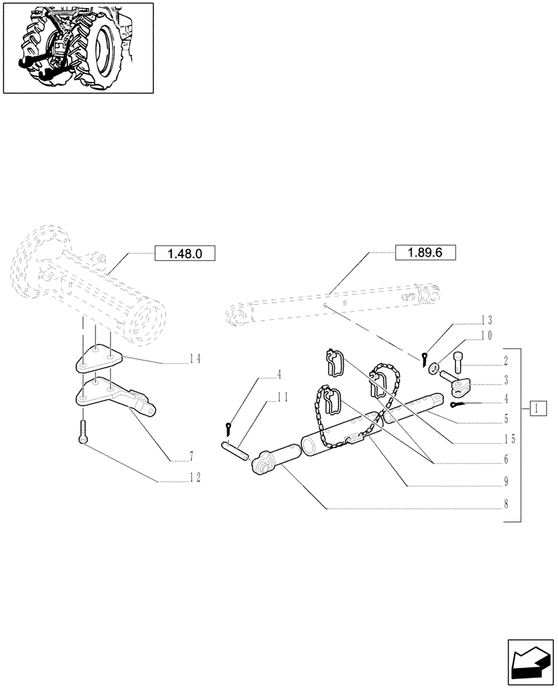 Схема запчастей Case IH JX1090U - (1.89.9) - IMPLEMENT HITCHING - SUPPORT & STABILIZER SPRAG (09) - IMPLEMENT LIFT