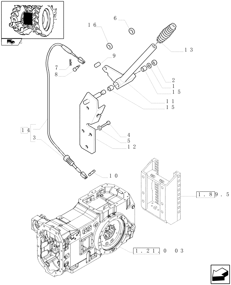 Схема запчастей Case IH MAXXUM 120 - (1.89.5/06) - AUTOMATIC PICK UP/ DROP DOWN HITCH WITH SWINGING DRAWBAR - CONTROL LEVER (VAR.331943) (09) - IMPLEMENT LIFT