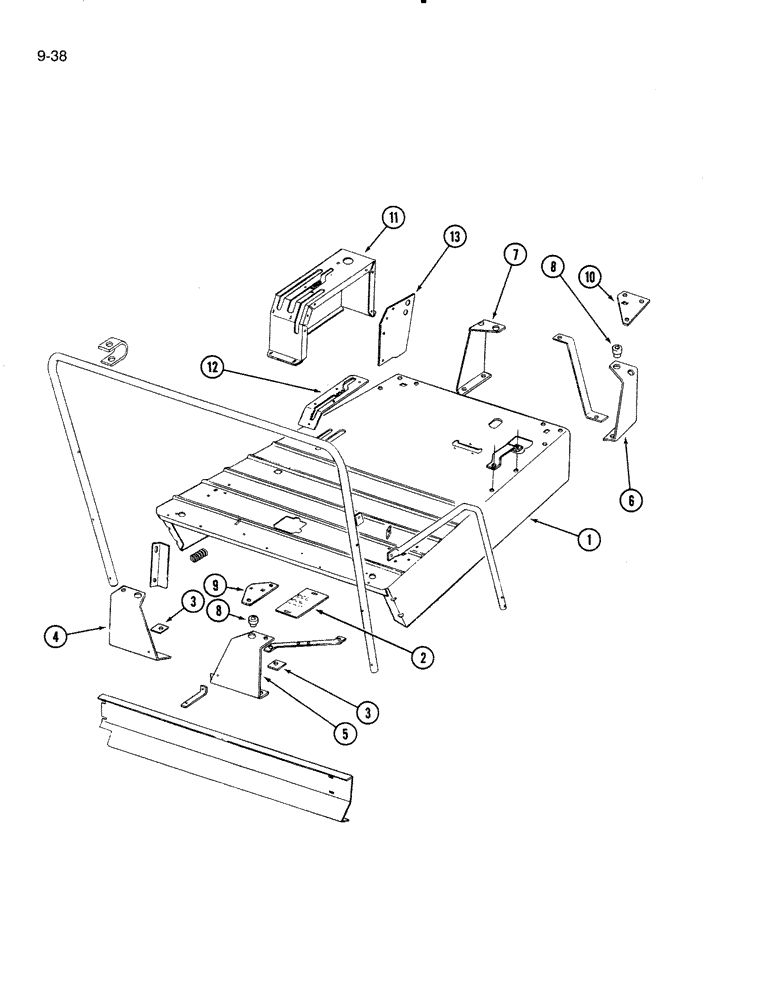 Схема запчастей Case IH 5000 - (9-38) - OPERATORS PLATFORM AND FRONT RAILS (09) - CHASSIS/ATTACHMENTS