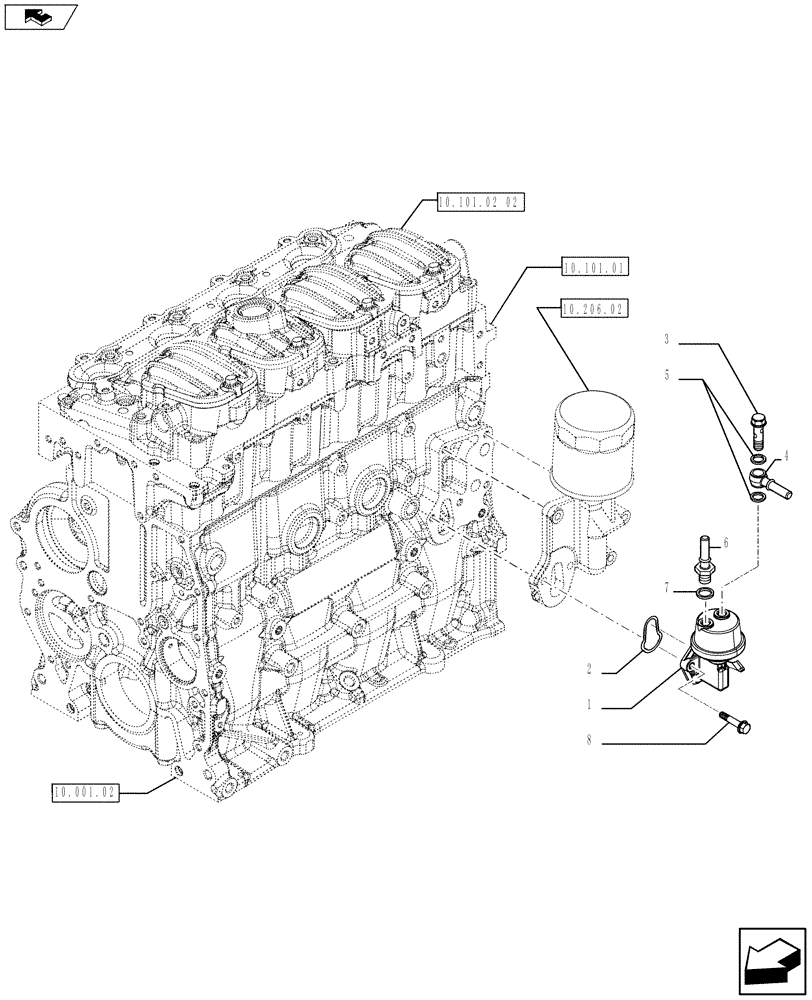 Схема запчастей Case IH F5AE5484A A002 - (10.210.01) - FUEL PUMP (504191546) (10) - ENGINE