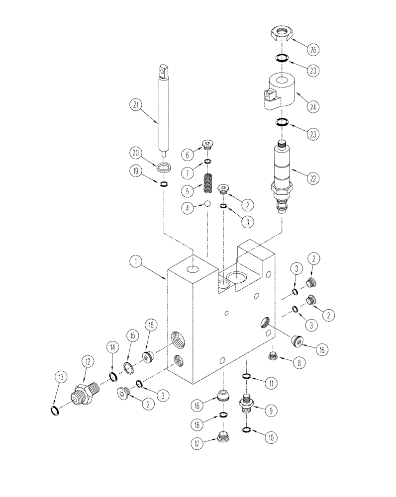 Схема запчастей Case IH STX275 - (08-16) - TOW BLOCK VALVE ASSY (08) - HYDRAULICS