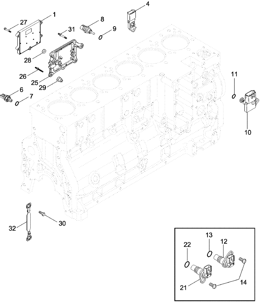 Схема запчастей Case IH 620 - (04-02A) - MODULE, ENGINE CONTROL (06) - ELECTRICAL SYSTEMS