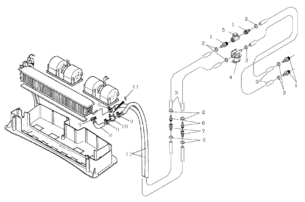 Схема запчастей Case IH 7700 - (B13[03]) - HYDRAULIC CIRCUIT,  CABIN HEATER Hydraulic Components & Circuits