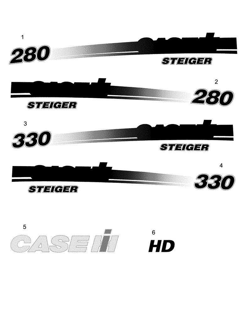 Схема запчастей Case IH STEIGER 330 - (09-51[01]) - DECALS, HOOD, ASN Z6F105001 (09) - CHASSIS