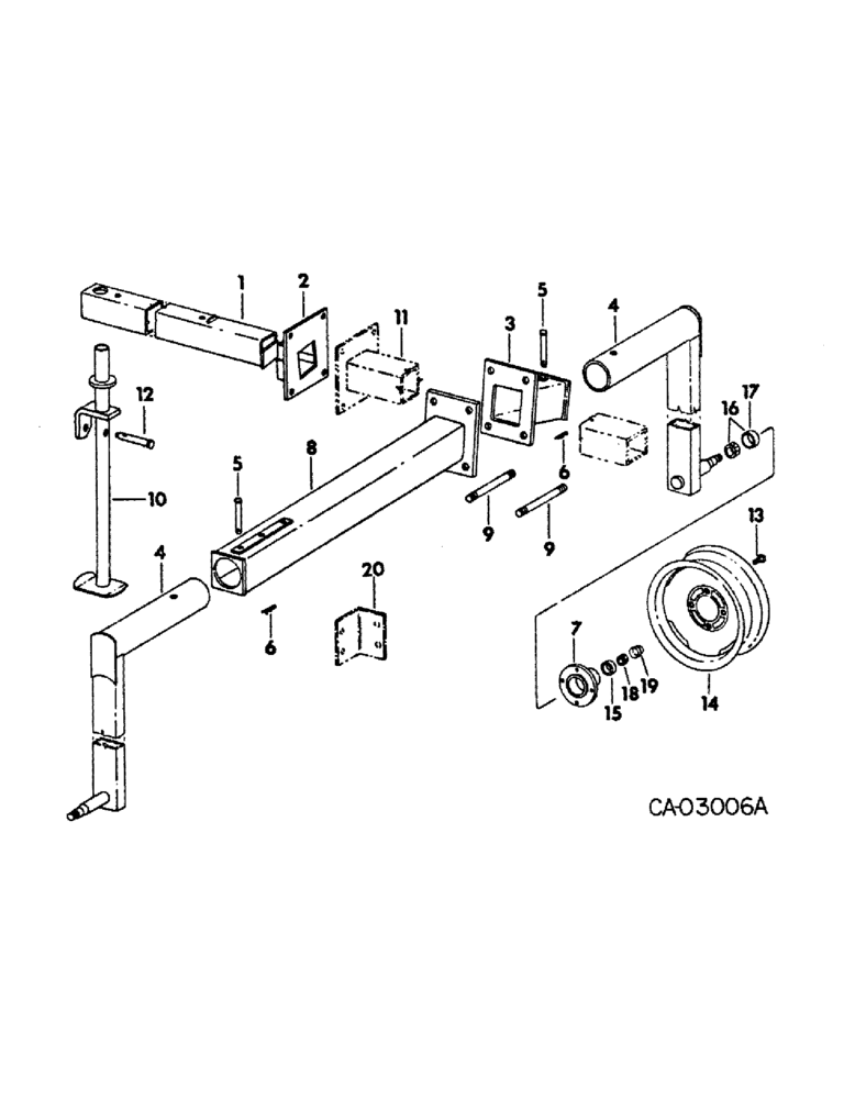 Схема запчастей Case IH 133 - (A-23) - TRANSPORT ATTACHMENT (09) - CHASSIS