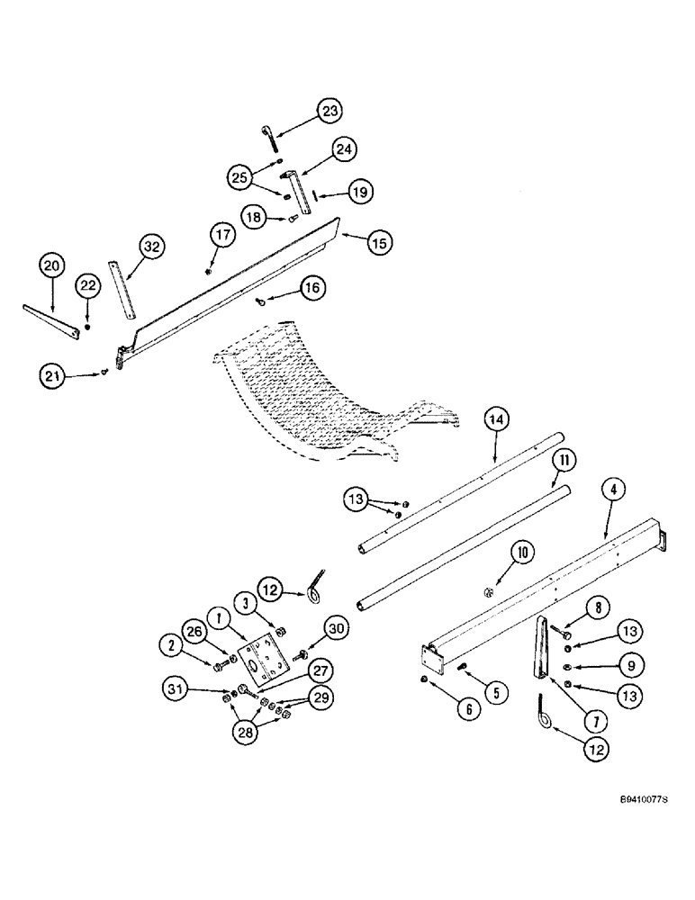 Схема запчастей Case IH 2188 - (9B-28) - CONCAVES, ANCHOR SUPPORTS (14) - ROTOR, CONCANVES & SIEVE