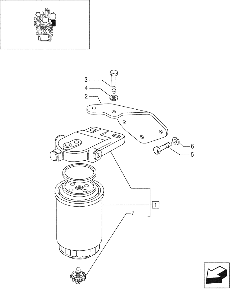 Схема запчастей Case IH JX95 - (0.20.0/02) - FUEL FILTER - TIER 1 ENGINE (01) - ENGINE