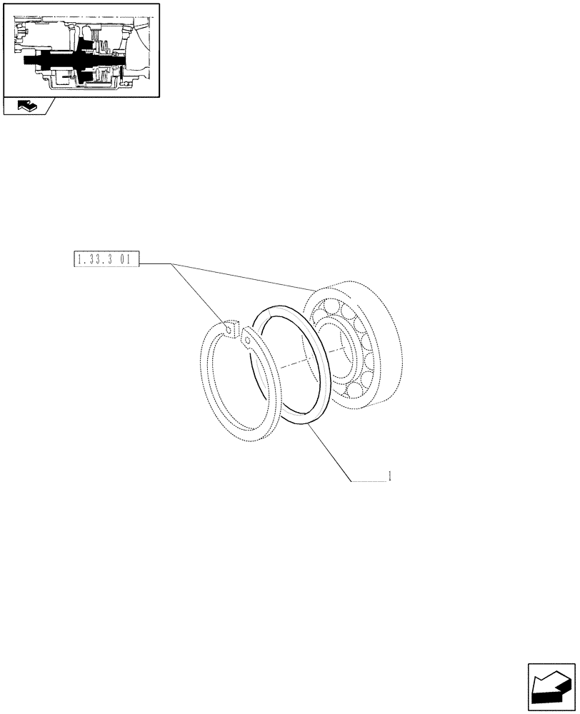 Схема запчастей Case IH PUMA 180 - (1.33.3[03]) - 4WD ENGAGEMENT CLUTCH CONTROL - SHIMS (04) - FRONT AXLE & STEERING