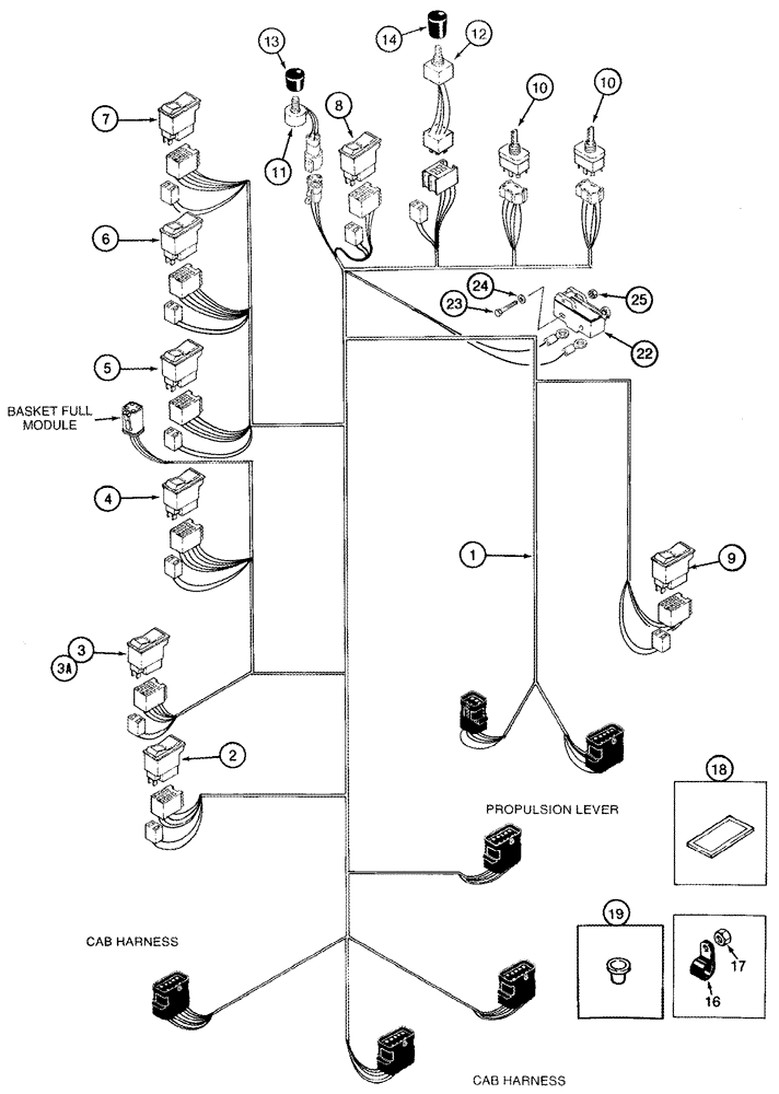 Схема запчастей Case IH 2555 - (04-05) - HARNESS CONSOLE JJC0157150- (06) - ELECTRICAL SYSTEMS