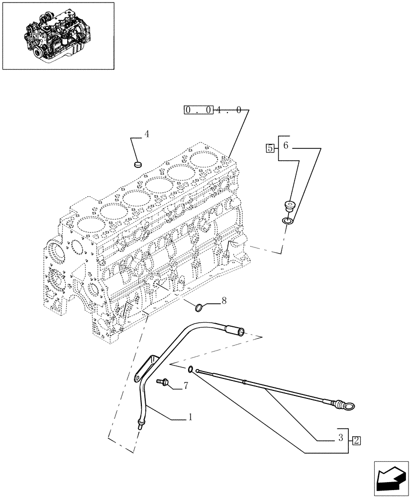 Схема запчастей Case IH F4HE9684D J102 - (0.27.0[01]) - ENGINE OIL DIPSTICK (504183055 - 504088054) 