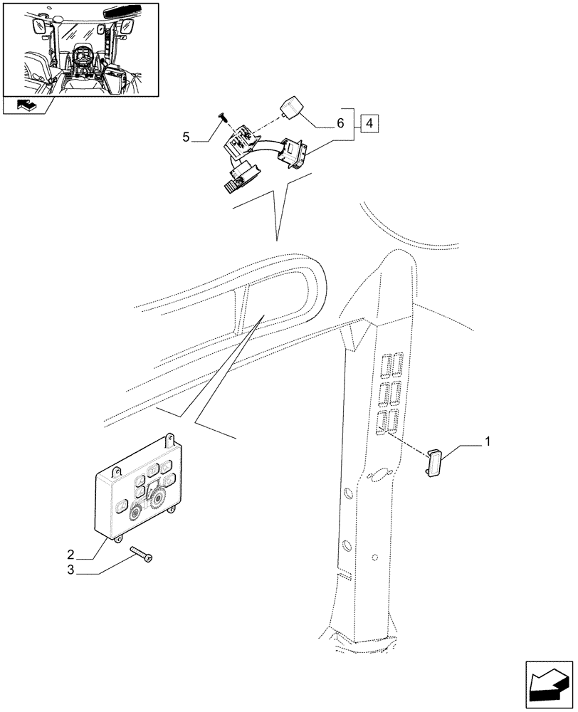 Схема запчастей Case IH MAXXUM 110 - (1.75.1[06]) - WORKLAMPS CONTROL (06) - ELECTRICAL SYSTEMS