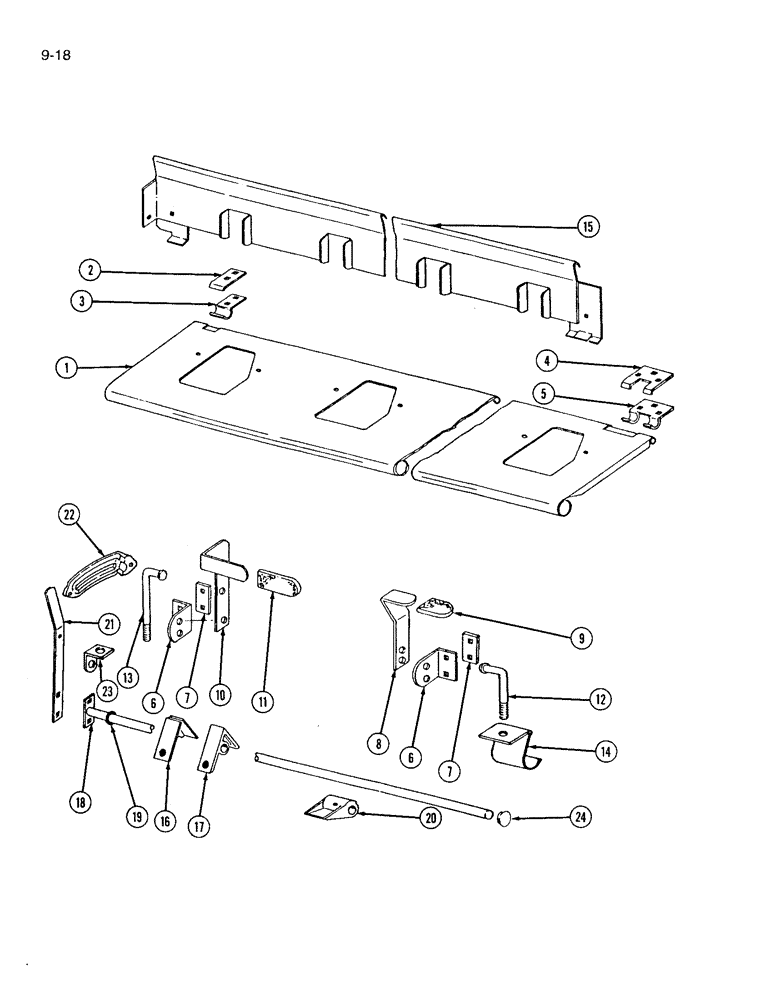 Схема запчастей Case IH 310 - (9-018) - FERTILIZER DROP BOTTOM (09) - CHASSIS/ATTACHMENTS