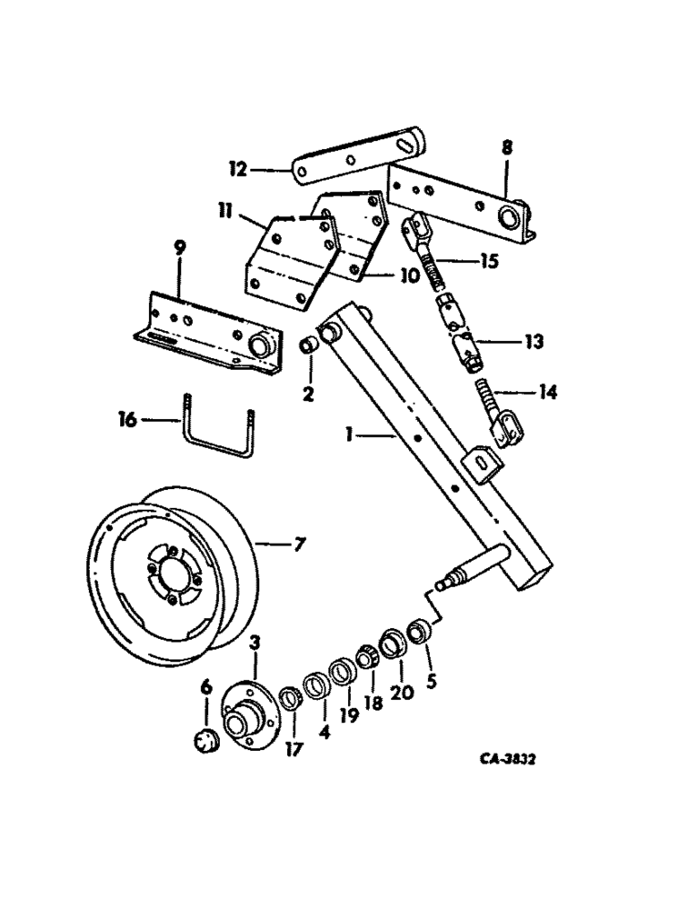 Схема запчастей Case IH 92 - (D-50) - GAUGE WHEELS ATTACHMENT, QUANTITIES SHOWN ARE PER SET OF GAUGE WHEELS 