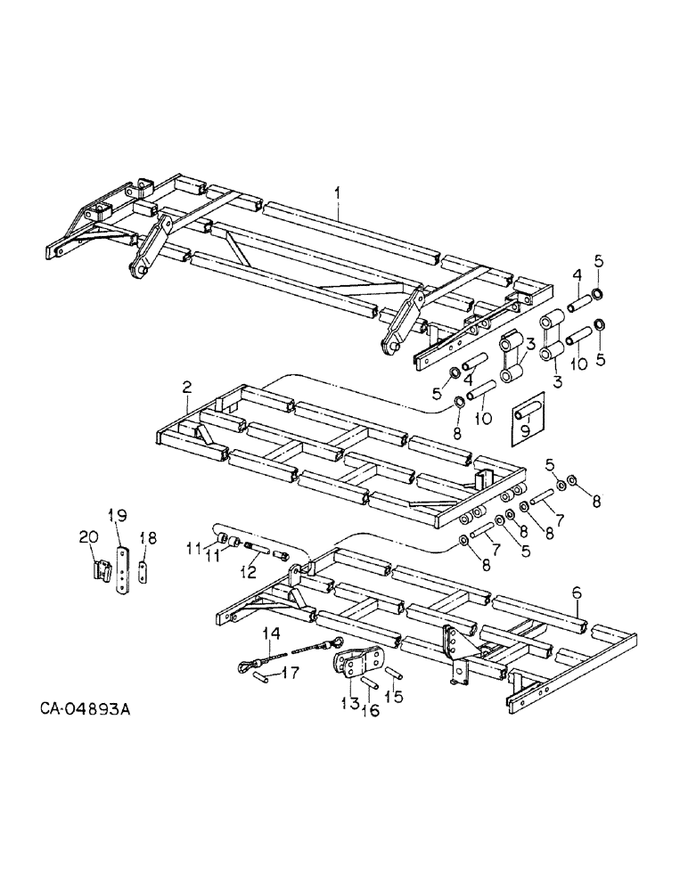 Схема запчастей Case IH 356 - (AU-02) - CENTER FRAME AND WING FRAMES 