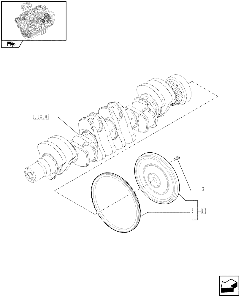 Схема запчастей Case IH F4GE9684C J601 - (0.08.3) - FLYWHEEL - ENGINE (2852218) 