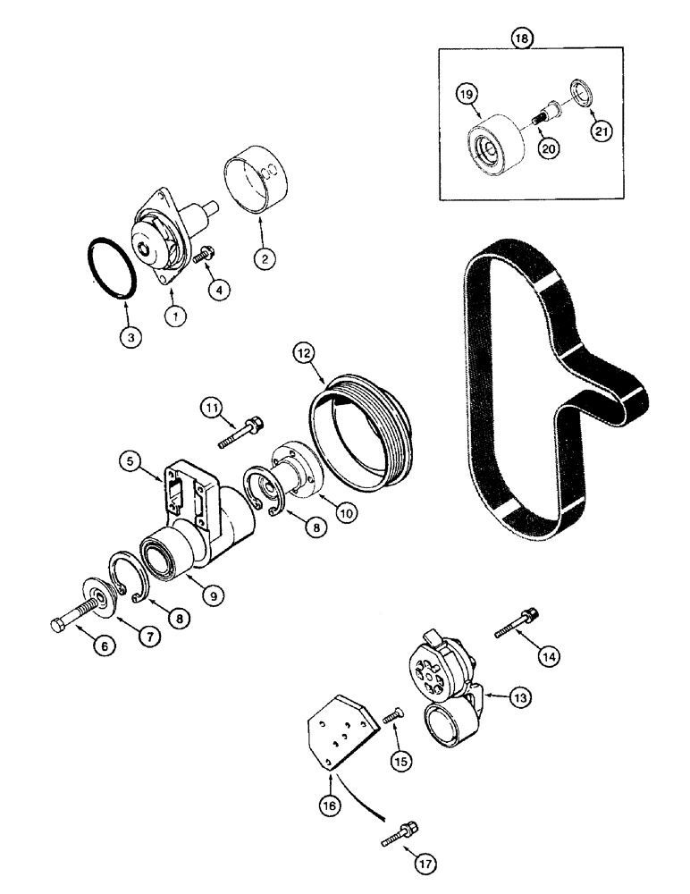 Схема запчастей Case IH 8850 - (10-10) - WATER PUMP SYSTEM, SERIAL NUMBER CFH0099001 THRU CFH0099164 (02) - ENGINE