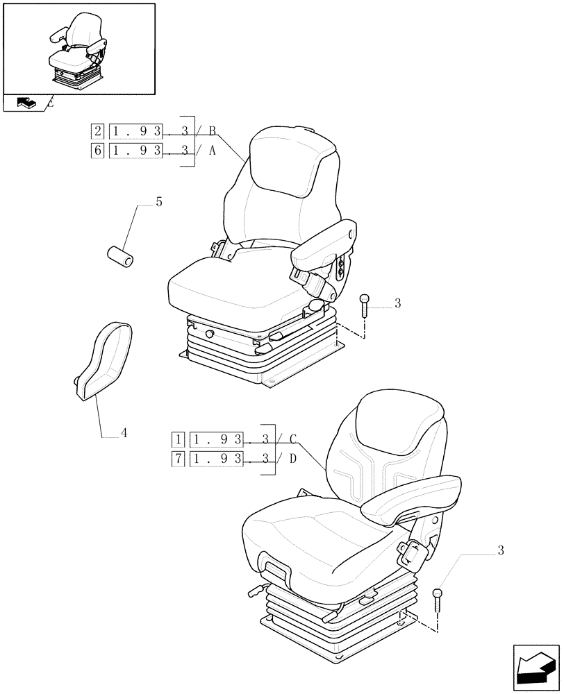 Схема запчастей Case IH PUMA 125 - (1.93.3) - SEAT (10) - OPERATORS PLATFORM/CAB