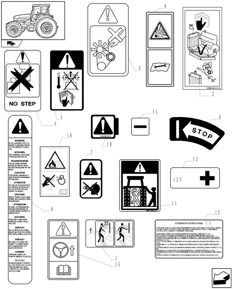 Схема запчастей Case IH PUMA 155 - (1.98.0[01]) - DECALS (13) - DECALS