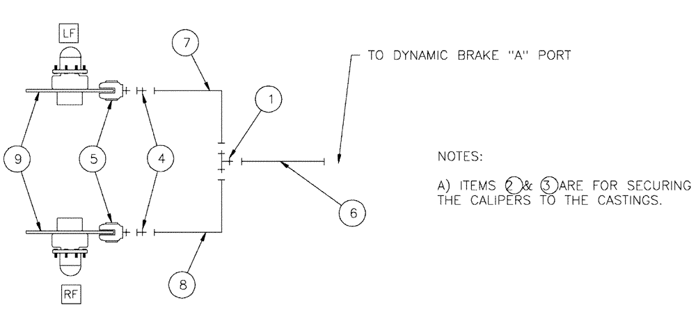 Схема запчастей Case IH SPX4260 - (06-015) - BRAKE GROUP, DYNAMIC Hydraulic Plumbing