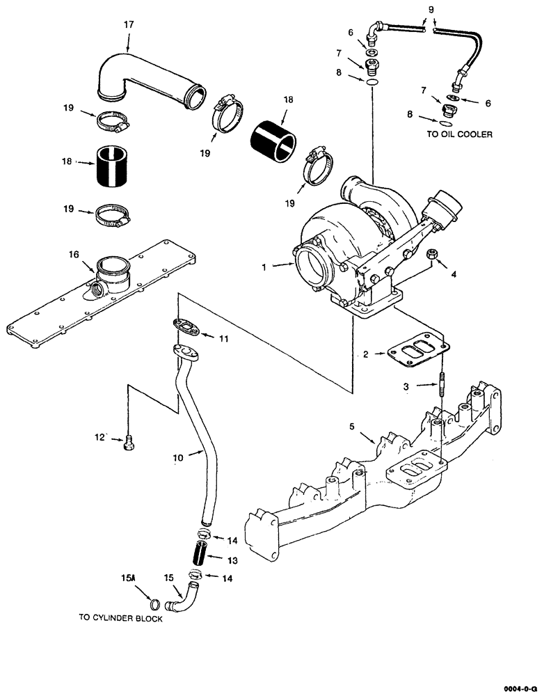 Схема запчастей Case IH 8880 - (10-012) - TURBOCHARGER SYSTEM - 6T-590 EMISSIONS CERTIFIED ENGINE (10) - ENGINE