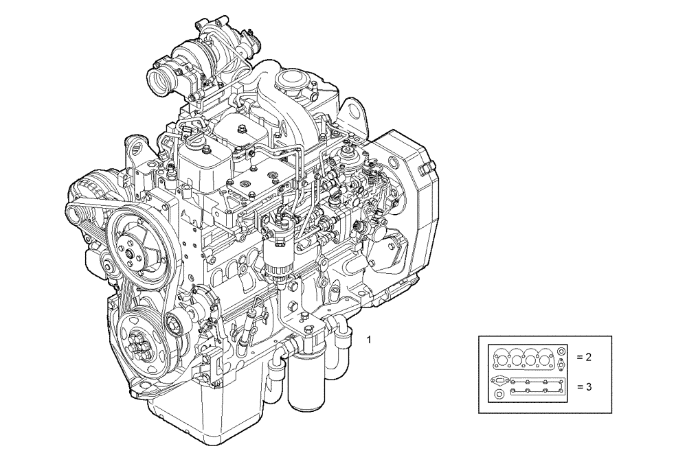 Схема запчастей Case IH F4BE0454G D600 - (0100.163) - COMPLETE ENGINE 