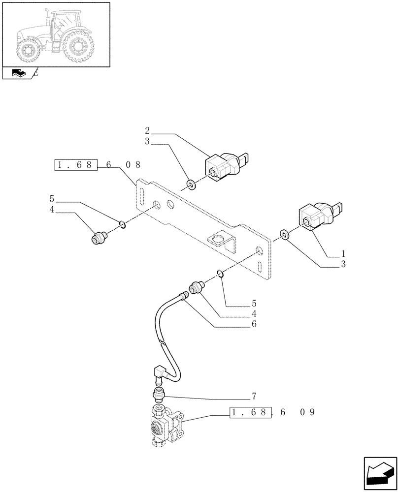 Схема запчастей Case IH PUMA 115 - (1.68.6[10]) - PNEUMATIC TRAILER BRAKE - QUICK HITCH AND PIPES - C6753 (VAR.332727) (05) - REAR AXLE