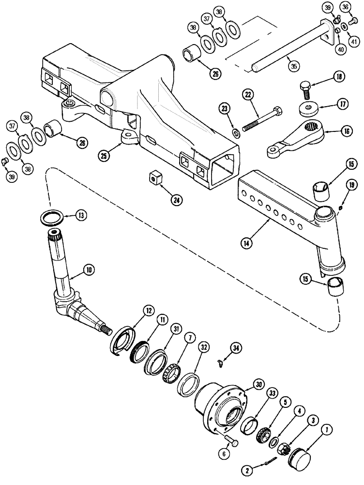 Схема запчастей Case IH MX170 - (05-05) - ADJUSTABLE FRONT AXLE (25) - FRONT AXLE SYSTEM