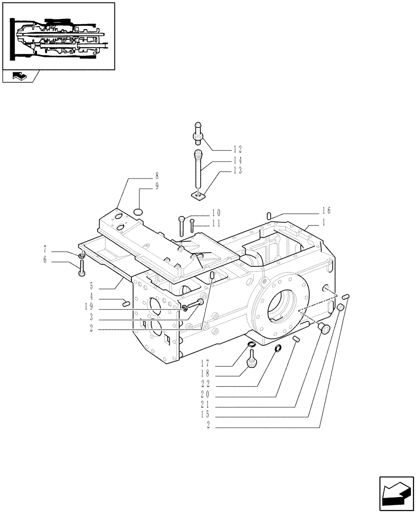 Схема запчастей Case IH FARMALL 105U - (1.21.0/03[02]) - 20X20 POWER SHUTTLE TRANSMISSION WITH CREEPER - TRACTOR BODY (VAR.330299-331299-332299-33329) (03) - TRANSMISSION