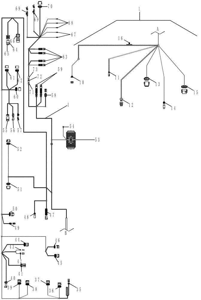 Схема запчастей Case IH MX305 - (04-10[02]) - HARNESS - CAB (04) - ELECTRICAL SYSTEMS