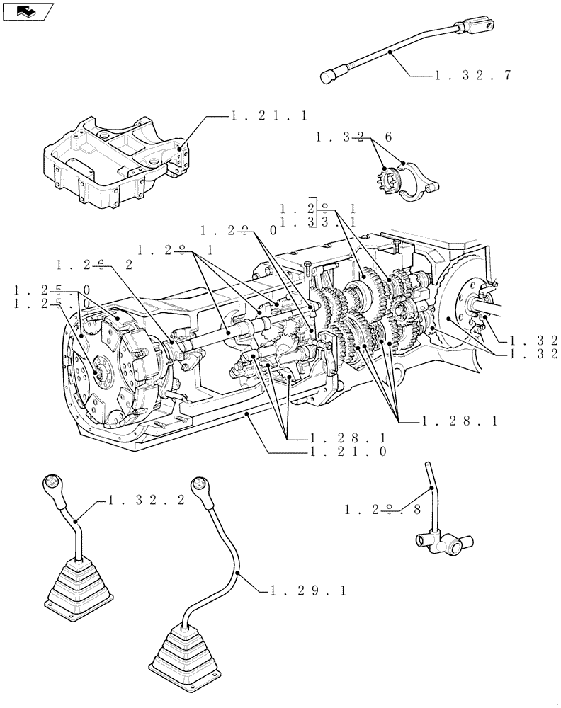 Схема запчастей Case IH FARMALL 65C - (SEC. 03) - TRANSMISSION (00) - GENERAL