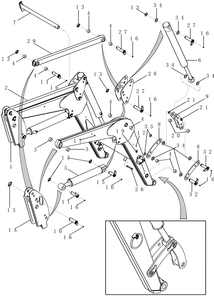 Схема запчастей Case IH LX132 - (09-02) - FRAME - WITH MECHANICAL SELF-LEVEL (09) - CHASSIS/ATTACHMENTS