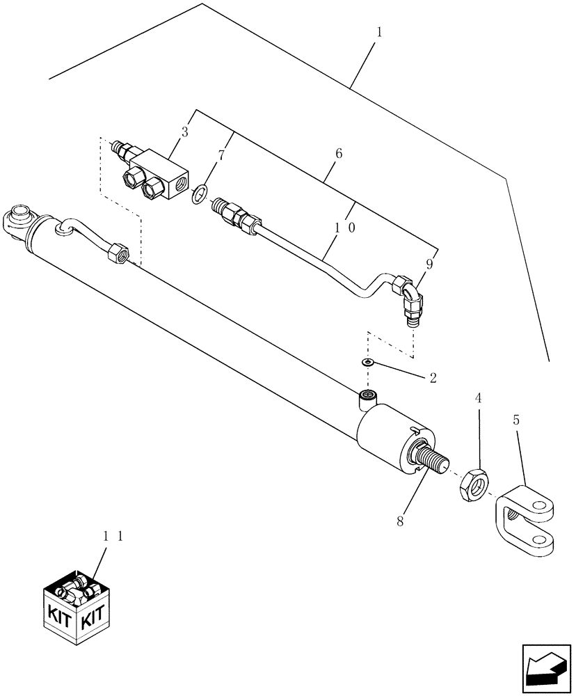 Схема запчастей Case IH 9120 - (35.440.04) - HYDRAULIC CYLINDER, UNLOADING AUGER, SWING, (35) - HYDRAULIC SYSTEMS