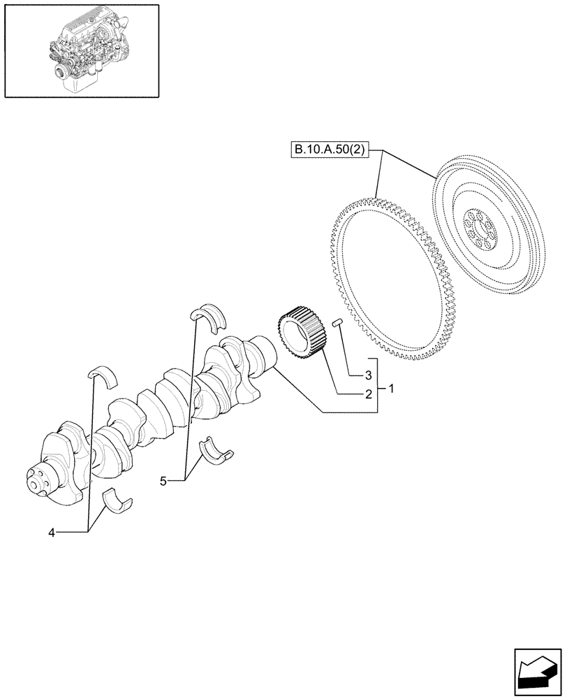 Схема запчастей Case IH AFX8010 - (B.10.A.43) - CRANKSHAFT & RELATED PARTS (500321101) B - Power Production