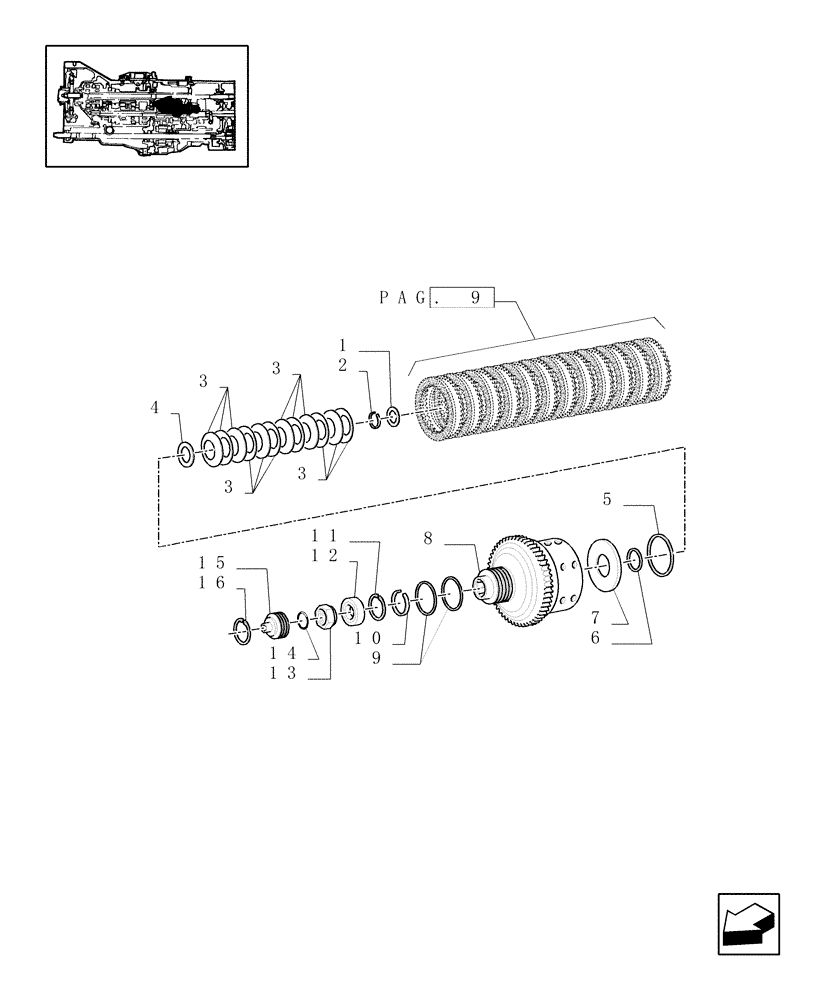 Схема запчастей Case IH MXM175 - (1.32.1/01[10]) - CENTRAL REDUCTION GEARS (03) - TRANSMISSION