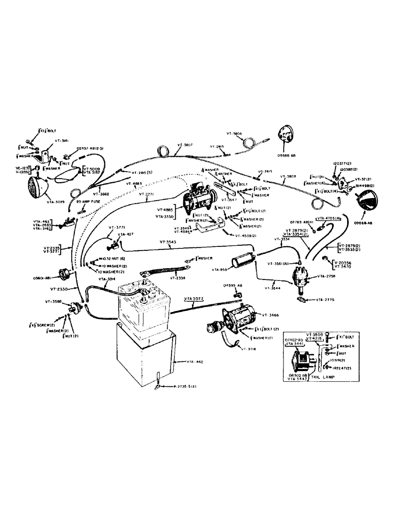 Схема запчастей Case IH VAI-SERIES - (036) - DISTRIBUTOR IGNITION, (INCLUDING ELECTRIC LIGHTING) (02) - ENGINE