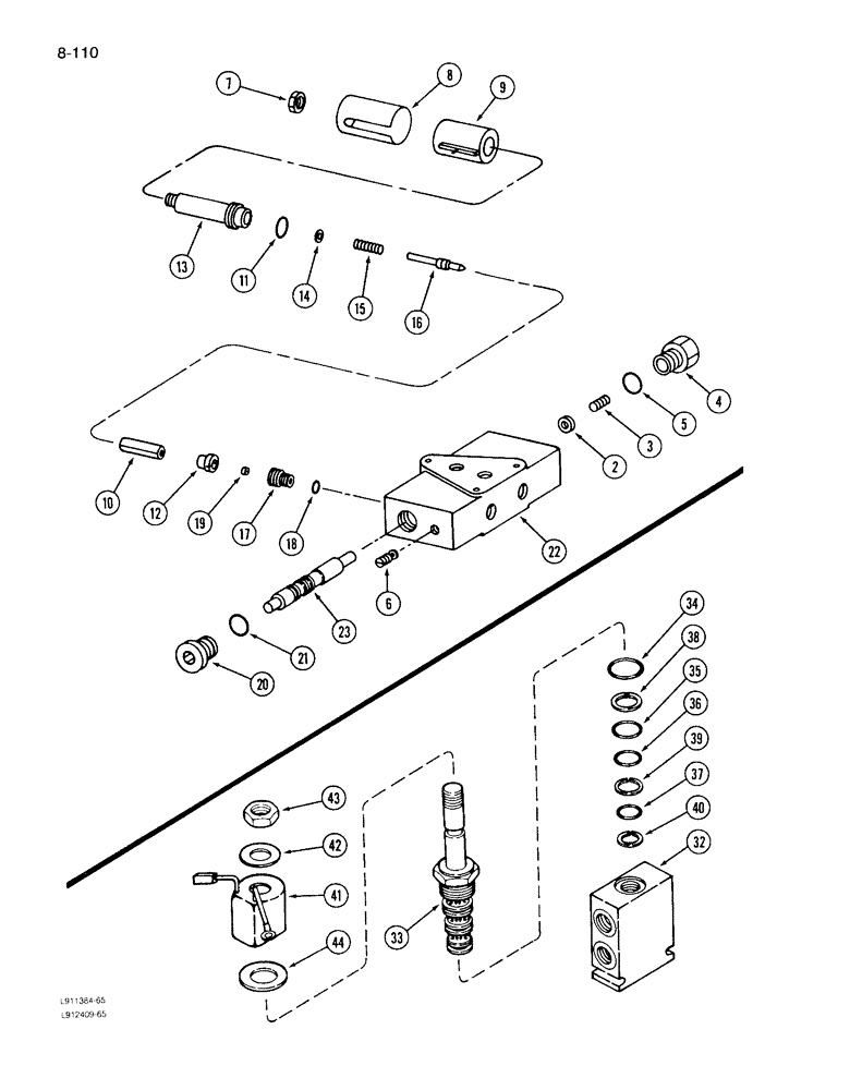 Схема запчастей Case IH 1640 - (8-110) - FEEDER AND SEPARATOR CLUTCH VALVE, CONTROL CONCEPTS (07) - HYDRAULICS