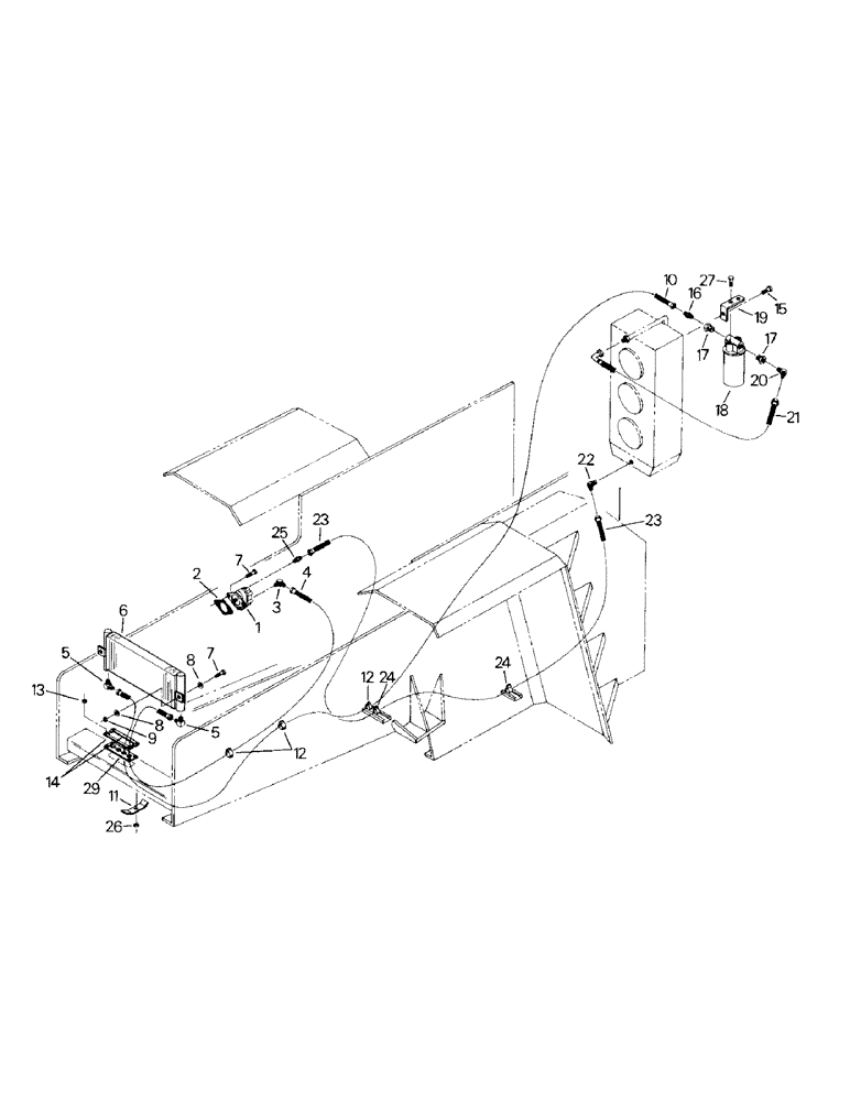 Схема запчастей Case IH STEIGER - (04-23) - TRANSFER CASE COOLING SYSTEM, CUMMINS 855 ENGINE (04) - Drive Train