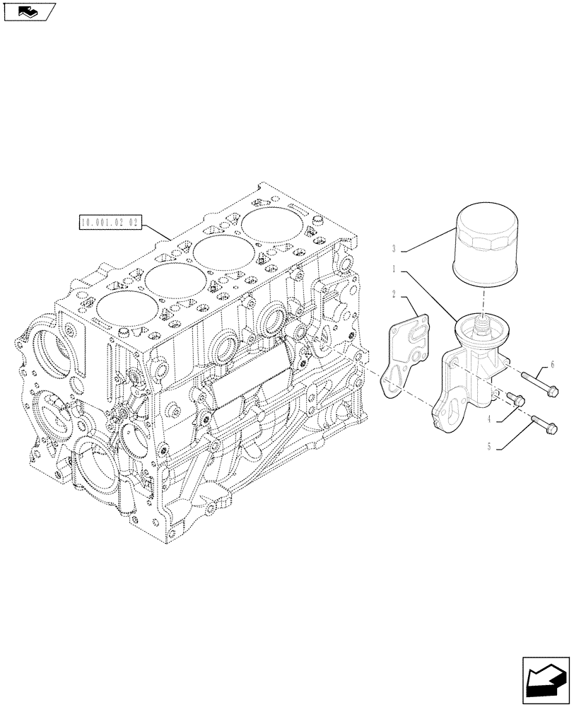 Схема запчастей Case IH FARMALL 75A - (10.304.03[02]) - ENGINE OIL FILTER (10) - ENGINE