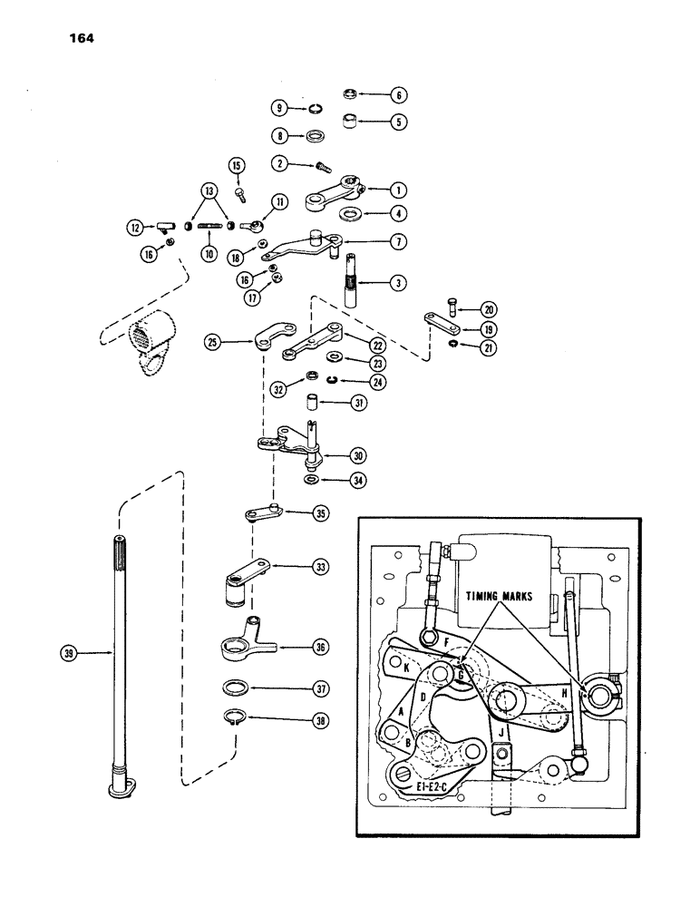 Схема запчастей Case IH 1170 - (164) - D-O-M UPPER SENSING LINKAGE (09) - CHASSIS/ATTACHMENTS