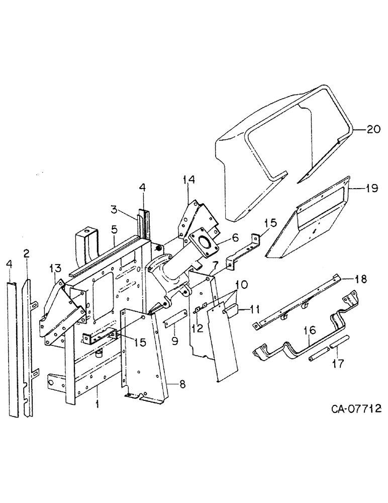 Схема запчастей Case IH 5088 - (13-04) - SUPERSTRUCTURE, STEERING AND GEAR SELECTOR SUPPORTS (05) - SUPERSTRUCTURE