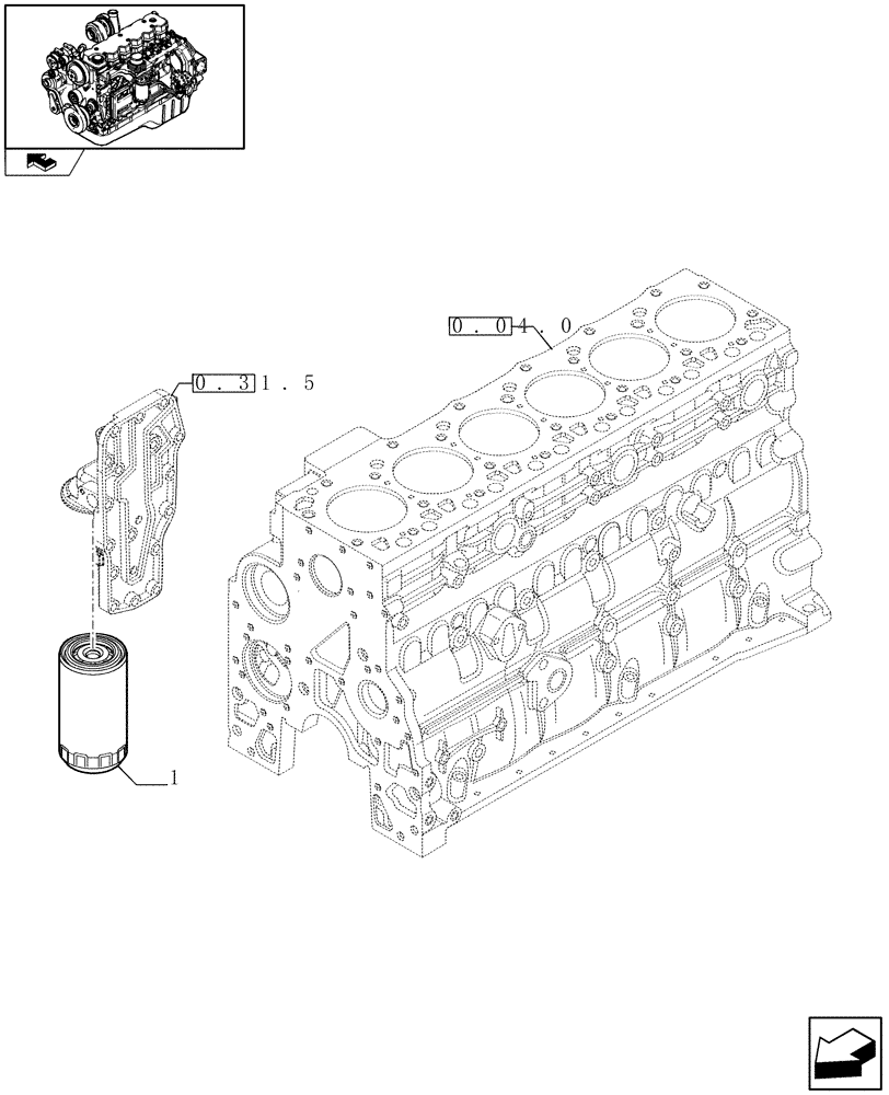 Схема запчастей Case IH F4HE9687M J100 - (0.30.2) - OIL FILTERS - ENGINE (2852525) 