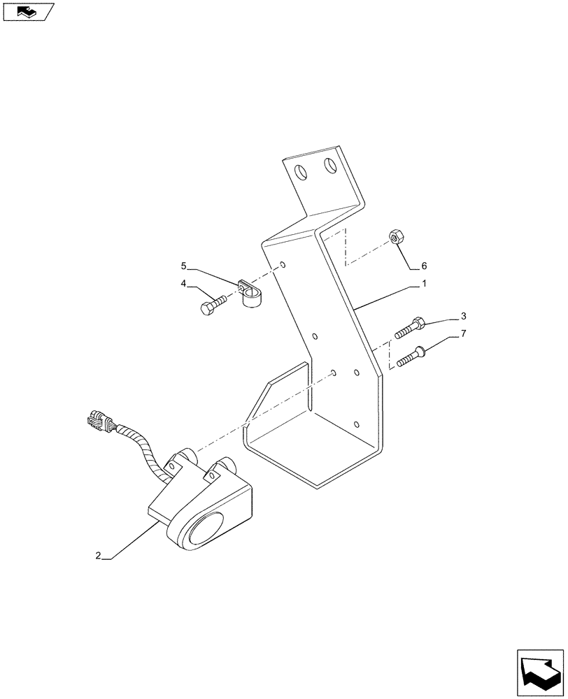 Схема запчастей Case IH PUMA 200 - (55.418.13) - RADAR - RADAR UNIT AND BRACKET (VAR.720743-720749-720753-728743) (55) - ELECTRICAL SYSTEMS