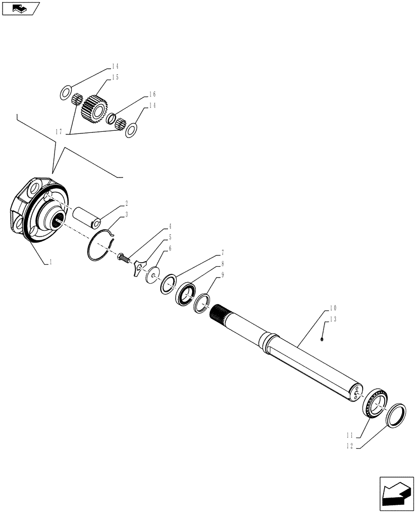 Схема запчастей Case IH PUMA 200 - (27.120.0312) - ABS SYSTEM - BAR AXLE 119" - GEARS AND SHAFT (VAR. 744435-744436) (27) - REAR AXLE SYSTEM