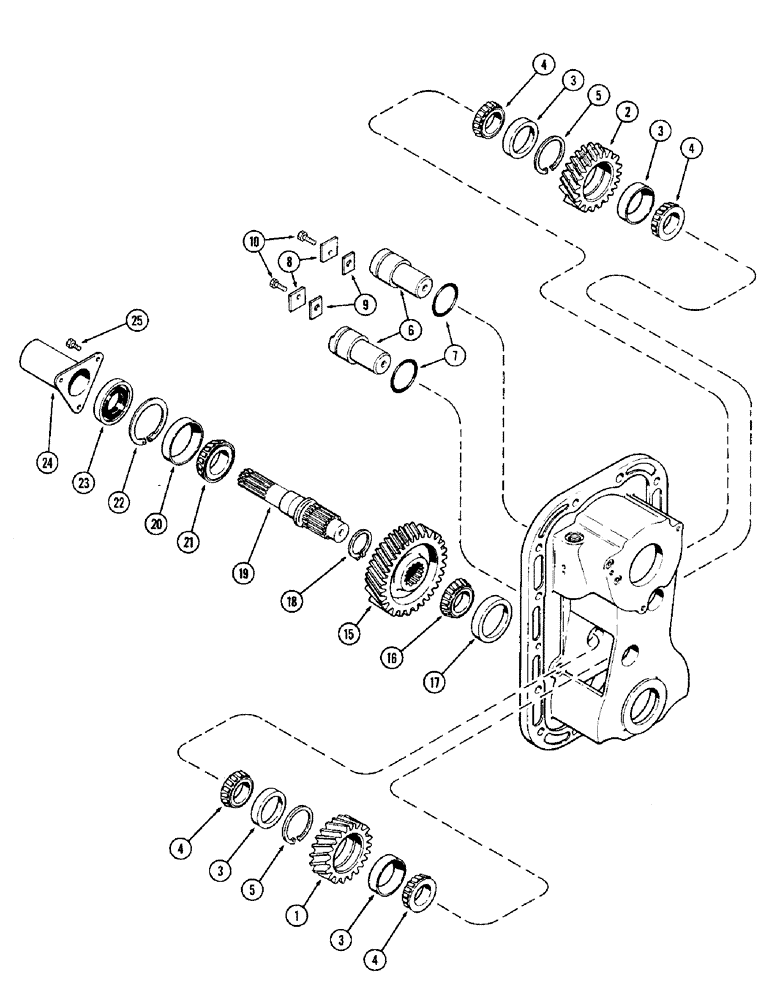 Схема запчастей Case IH 1370 - (274) - P.T.O. IDLERS AND OUTPUT SHAFT, FIRST USED P.I.N. 8811146 (06) - POWER TRAIN