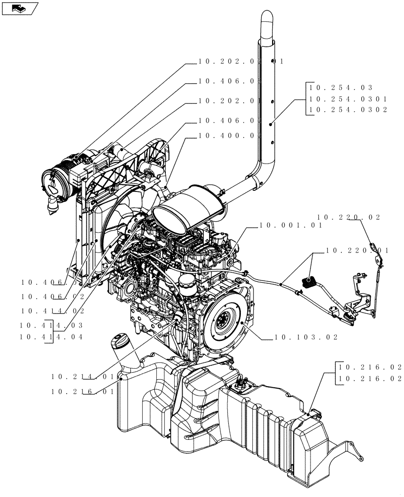 Схема запчастей Case IH FARMALL 65C - (10.000.00[01]) - PICTORIAL INDEX - ENGINE EQUIPMENT (10) - ENGINE
