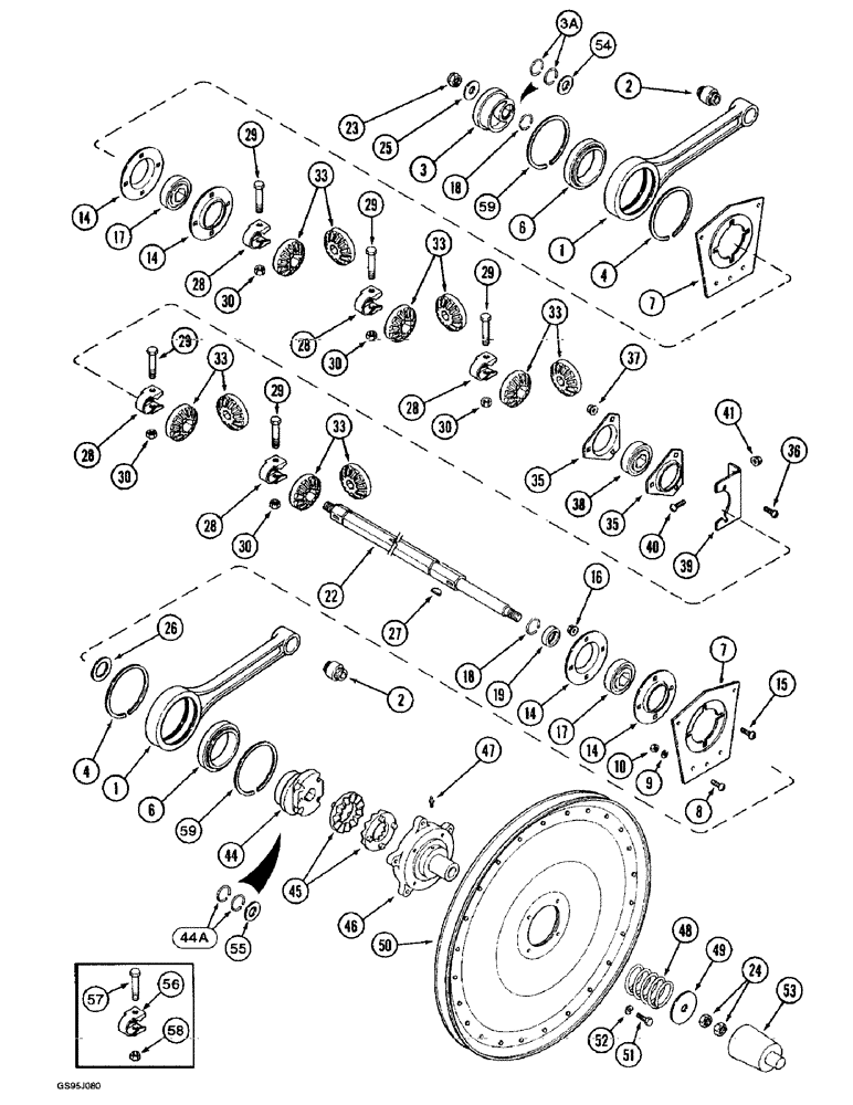 Схема запчастей Case IH 1682 - (9-106) - SHOE SHAKER SHAFT AND AUGER DRIVE (09) - CHASSIS ATTACHMENTS