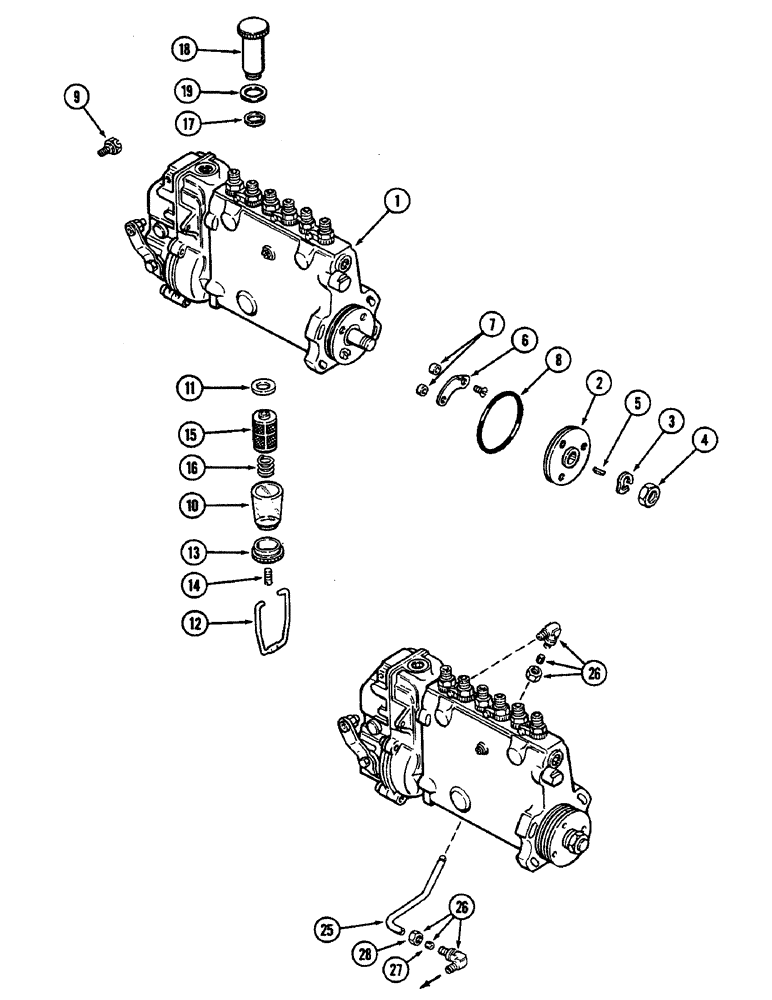 Схема запчастей Case IH 2290 - (3-054) - FUEL INJECTION PUMP, 504BDT DIESEL ENGINE (03) - FUEL SYSTEM