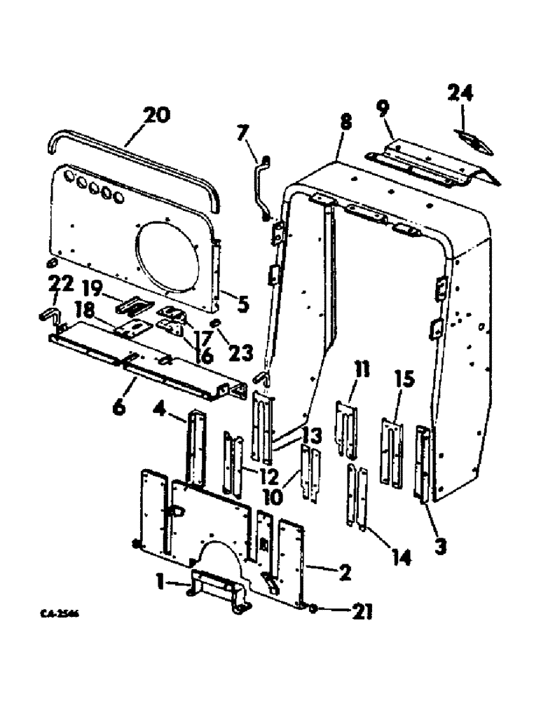 Схема запчастей Case IH 4186 - (13-02) - SUPERSTRUCTURE, STEERING AND GEAR SELECTOR SUPPORTS, PEDAL COVERS AND GASKETS AND HEAT BAFFLES (05) - SUPERSTRUCTURE